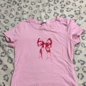 Altar'd State Pink Bow Tee